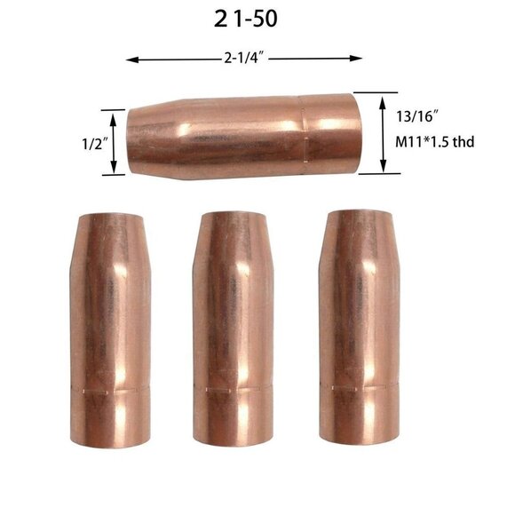 3Pcs Replacement Solar Mig Welder 4328 Gas Nozzle Parts，model：21-50 NEW  Sealed - Picture 1 of 3